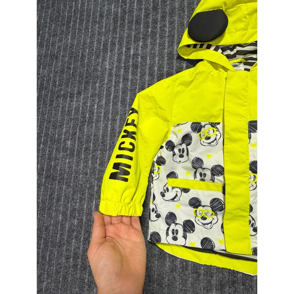 Disney Mickey Mouse Packable Rain Jacket Kids 3T Outdoors Travel Waterproof